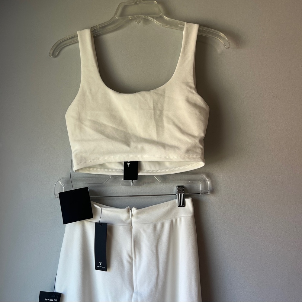 Lulu’s Only Tonight Ivory Cropped Two Piece Chic Set - Picture 7 of 12